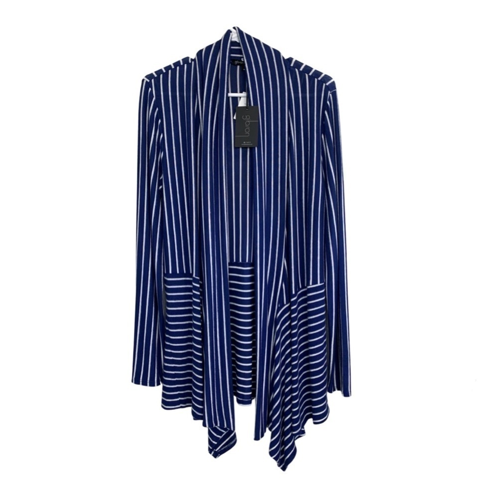 Gibson Navy Stripped Cardigan, M, NWT